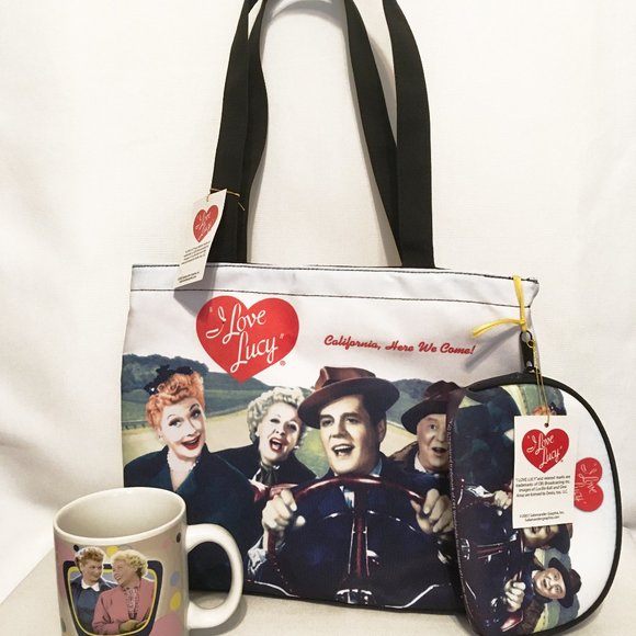 I Love Lucy Other - (BUNDLE) I Love Lucy Tote Bag with Cosmetic Bag and Mug